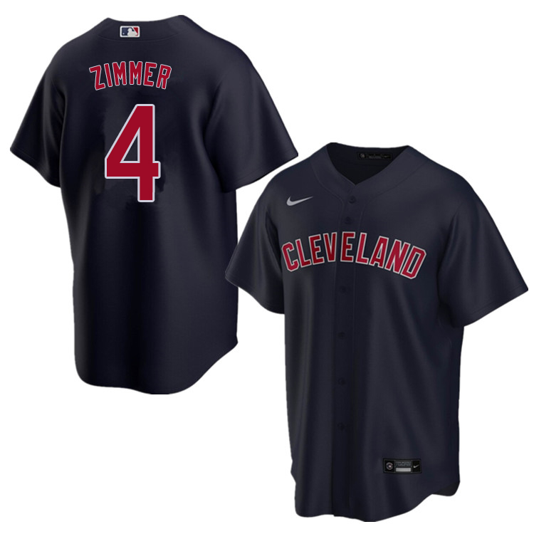 Nike Men #4 Bradley Zimmer Cleveland Indians Baseball Jerseys Sale-Navy